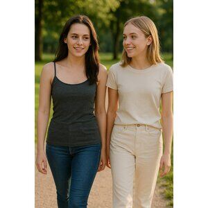 ALT Bella Swan Nicole Miller Tank Top Sz Large Gray Stretch Twilight Y2K